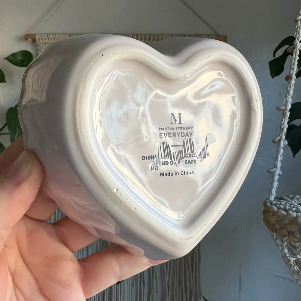 Martha Stewart Everyday Ceramic Heart Dish - Perfect for Valentine’s Day - 4x4”